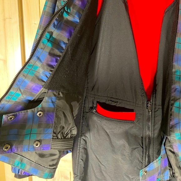 Sunny Day Ski JACKET navy green Blackwatch Tartan Plaid UPF 40+ WINDBREAKER COAT - Picture 10 of 16